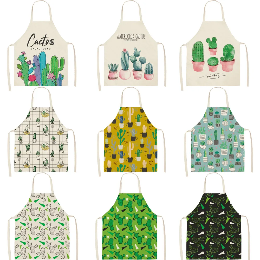 Cactus pattern For home and kitchen House cleaning Apron for children goods for home kitchen Woman kitchen apron master apron