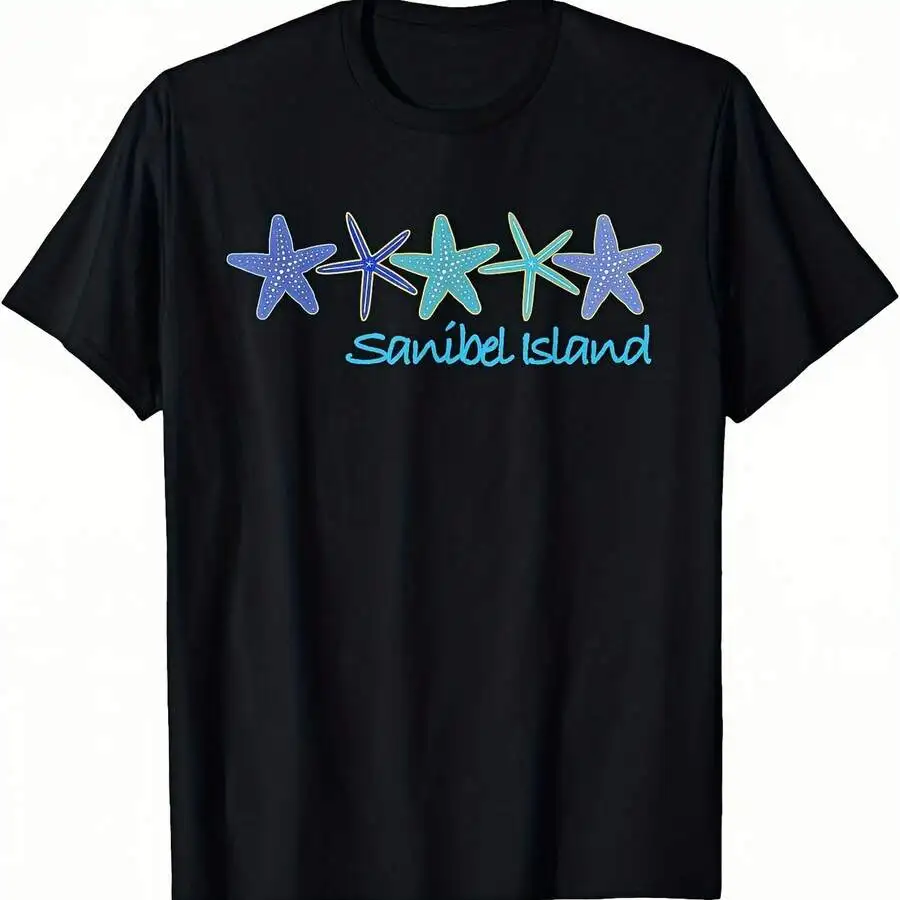 

Oversized Black T-Shirt Short Sleeve Round Neck Casual Beach Style Summer