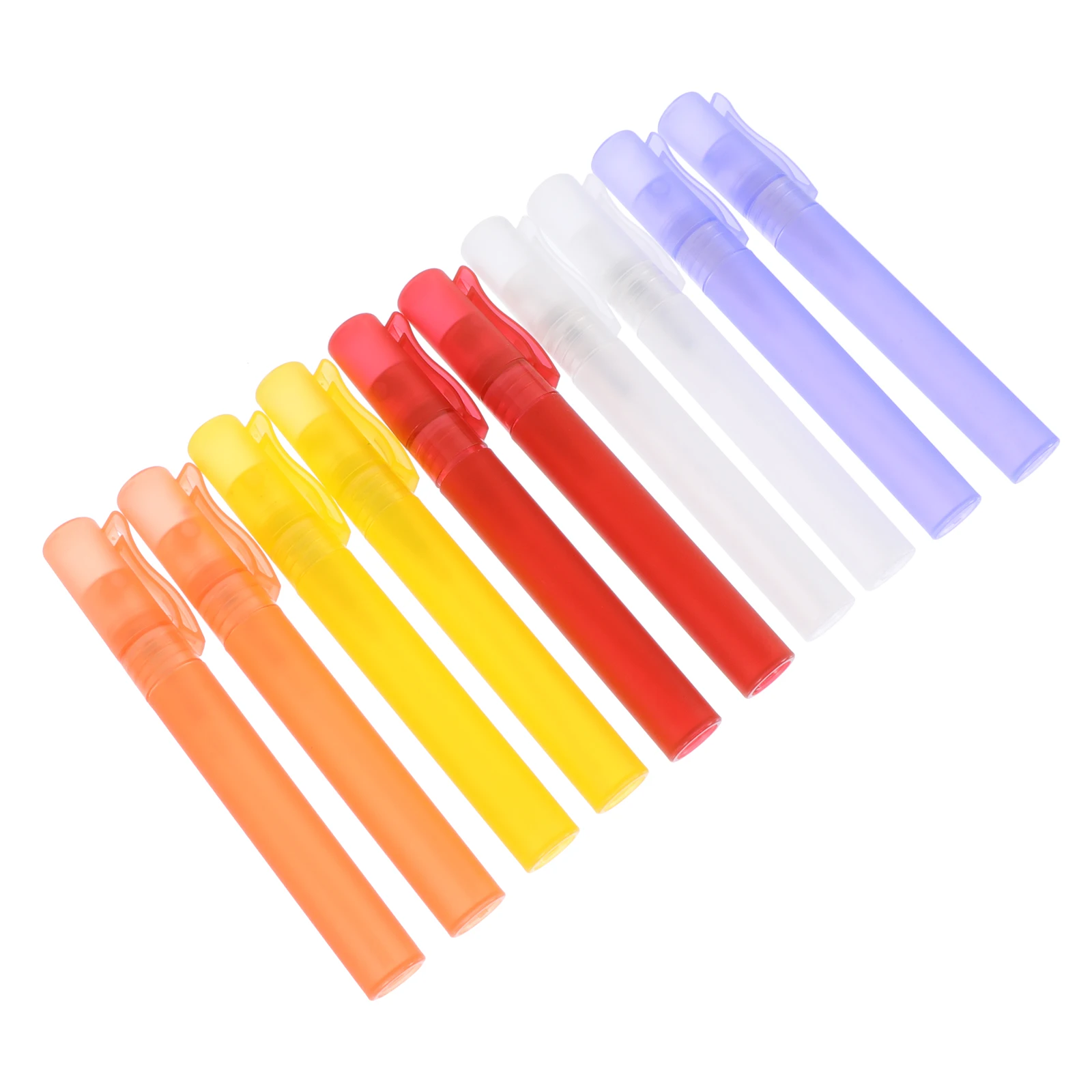 10 Stück Parfümflaschen in Stiftform, tragbarer Spray-Unterverpackungshalter, Reisezubehör für Proben mit ätherischen Ölen