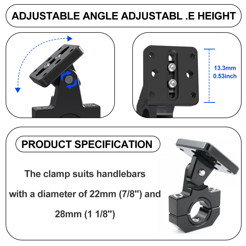 22 28mm For GasGas EX / EC / MC 125-300 Handlebars Phone GPS Navigation Holder Mount Bracket EX F/ EC F/ MC F 250-450 2021-2023