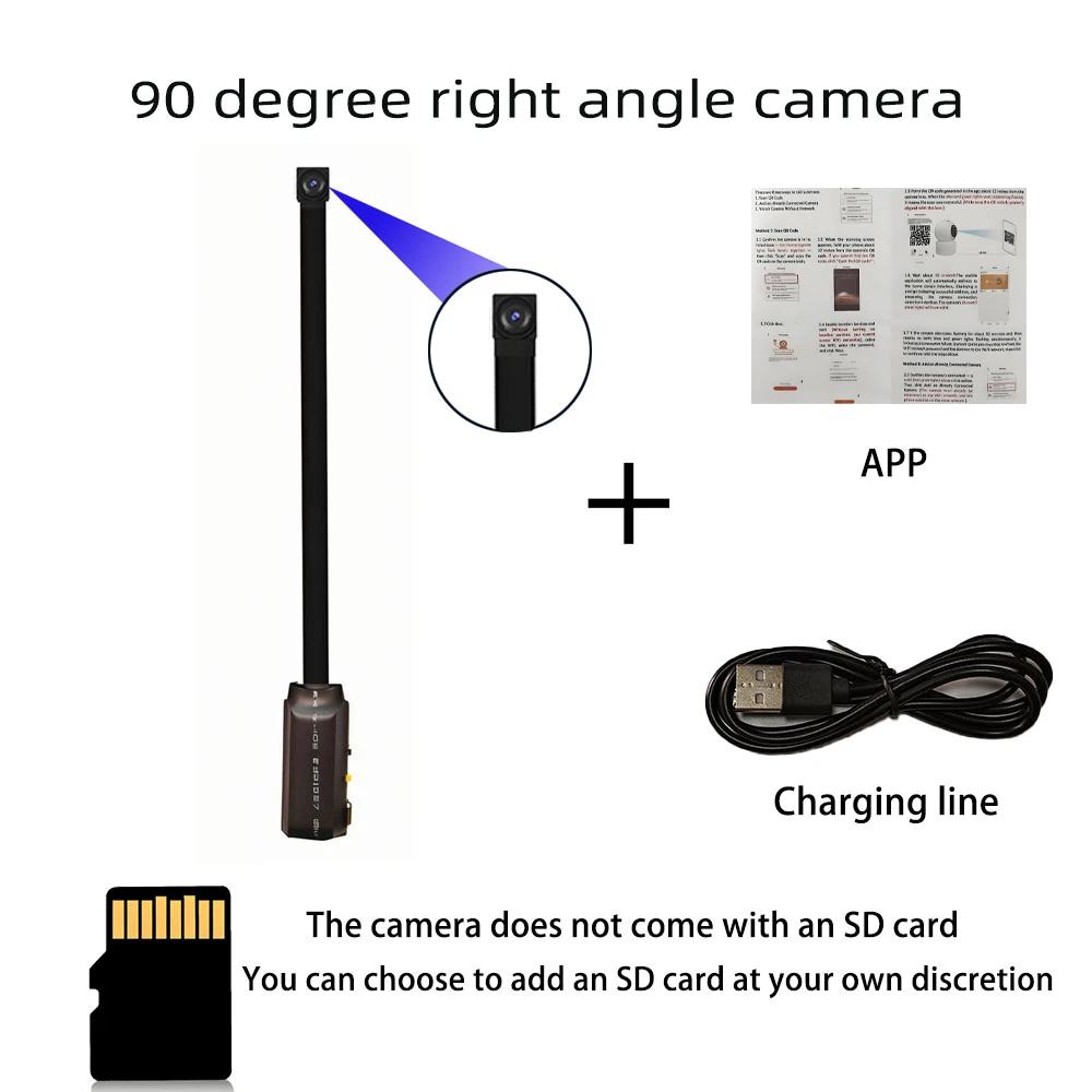 4K HD mini WiFi-camera, ondersteunt weergave op afstand, bewegingsdetectie, DIY kleine HD draadloze camera in nanny-stijl