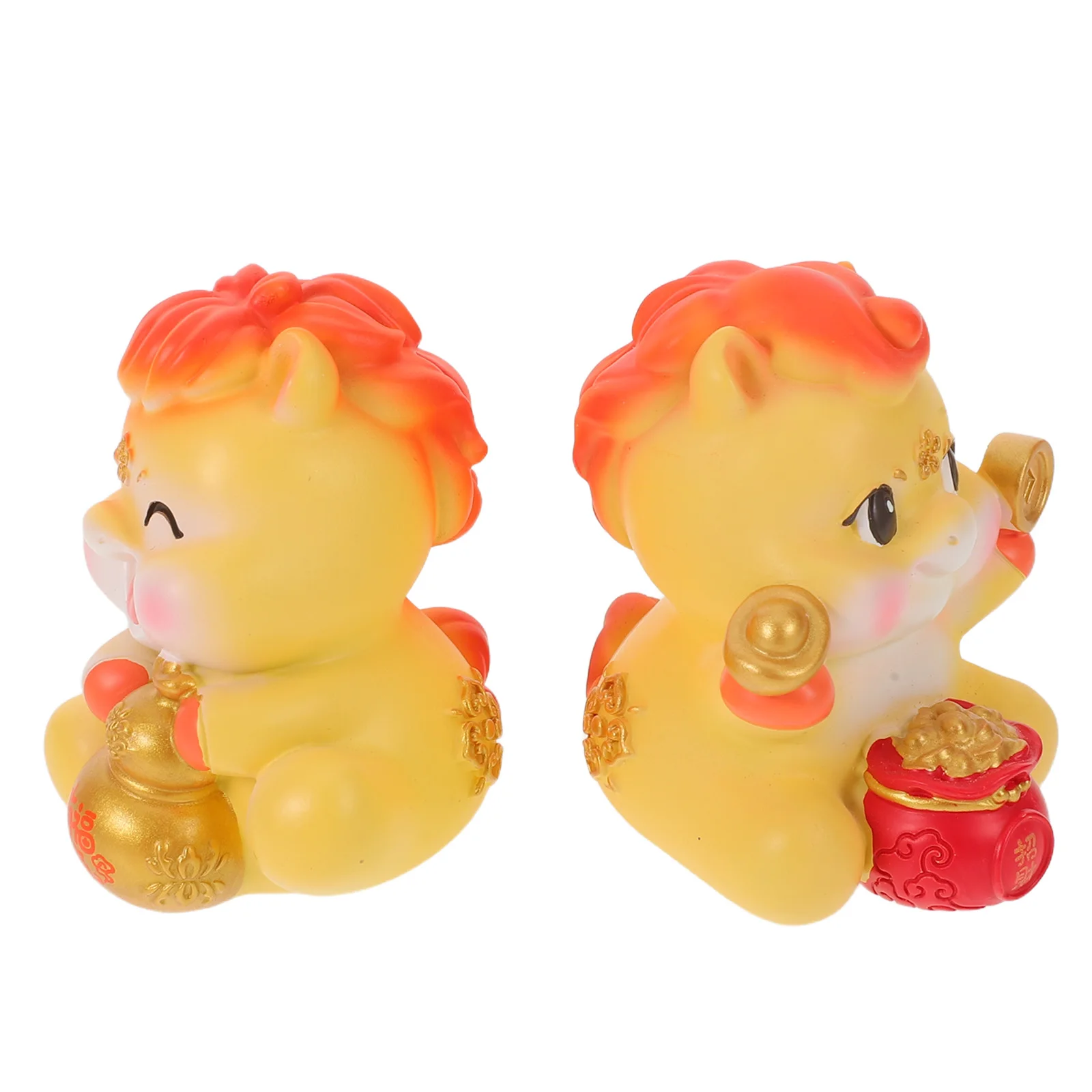 

2pcs Mini 2026 Resin Zodiac Animal Ornament Small Horse Statue For Desk Home Decor Lucky Gift Chinese New Year Decoration