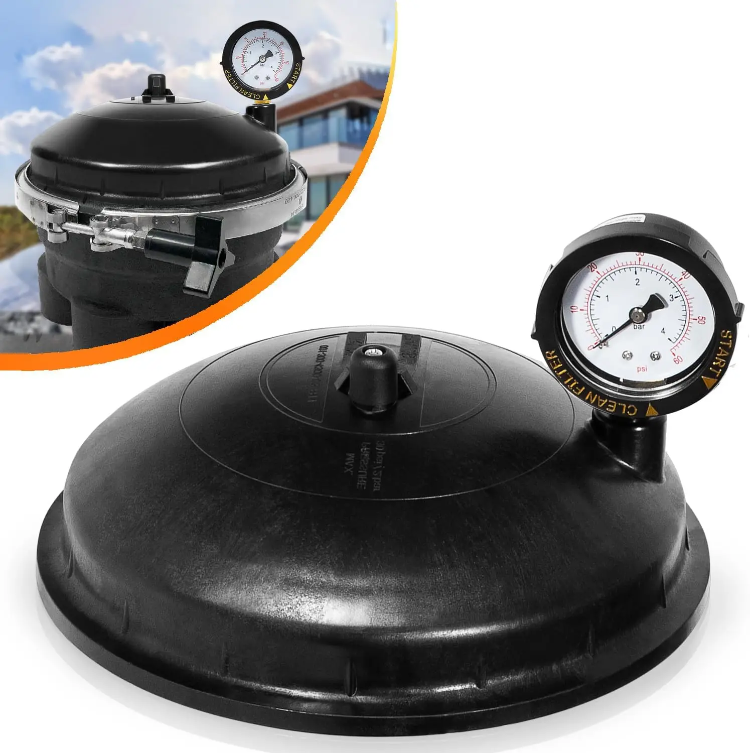 Paramount Water Valve Top Dome Complete Assembly with Gauge and Pause Replace 005-302-4300-03