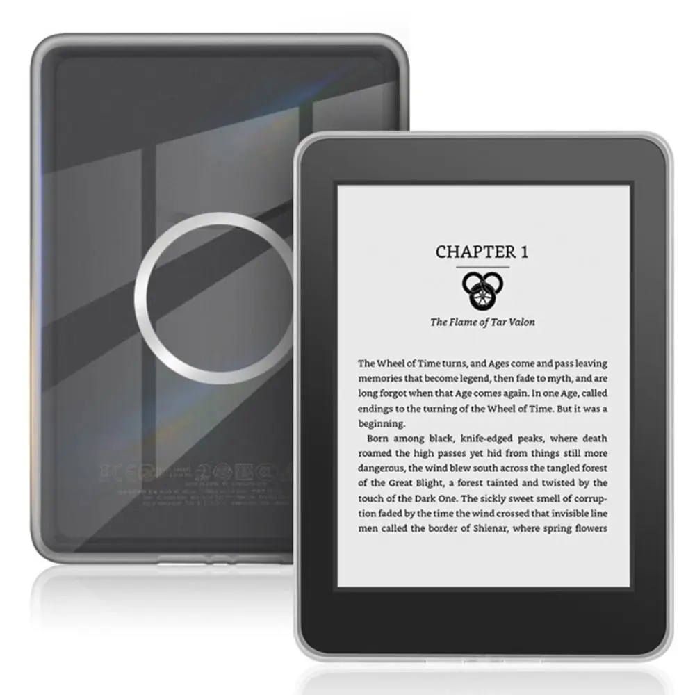 Magnetic Ring Clear Case Acrylic Back Soft Bumper Protective Shell Transparent for Kindle Paperwhite 12th 2022/2024 Colorsoft
