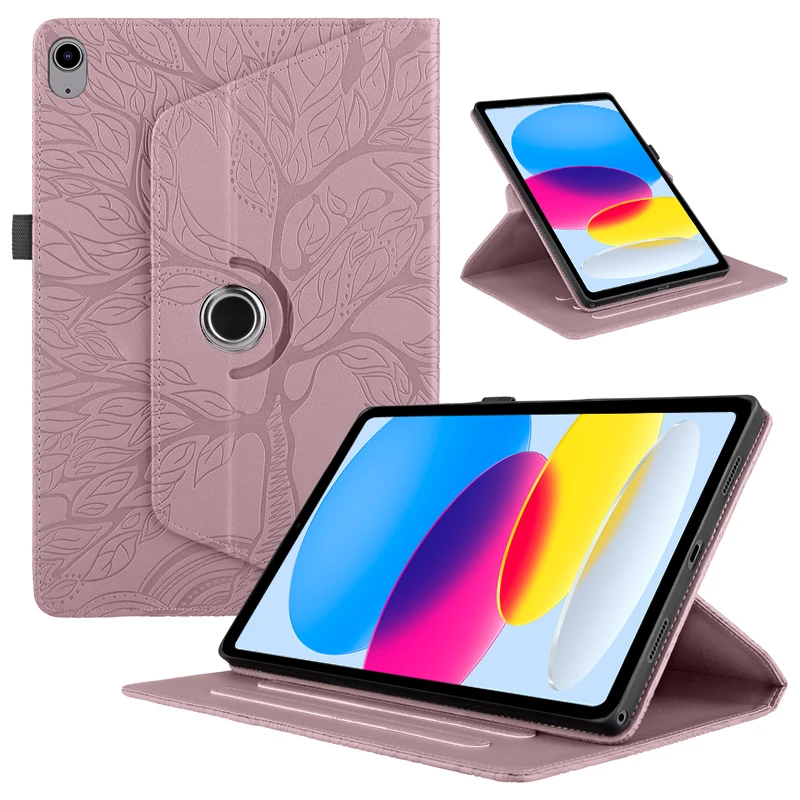 

Чехол Funda для iPad A16, чехол 2025 с тиснением дерева, вращающаяся на 360 градусов подставка для планшета, чехол для iPad 11, чехол 11-го поколения