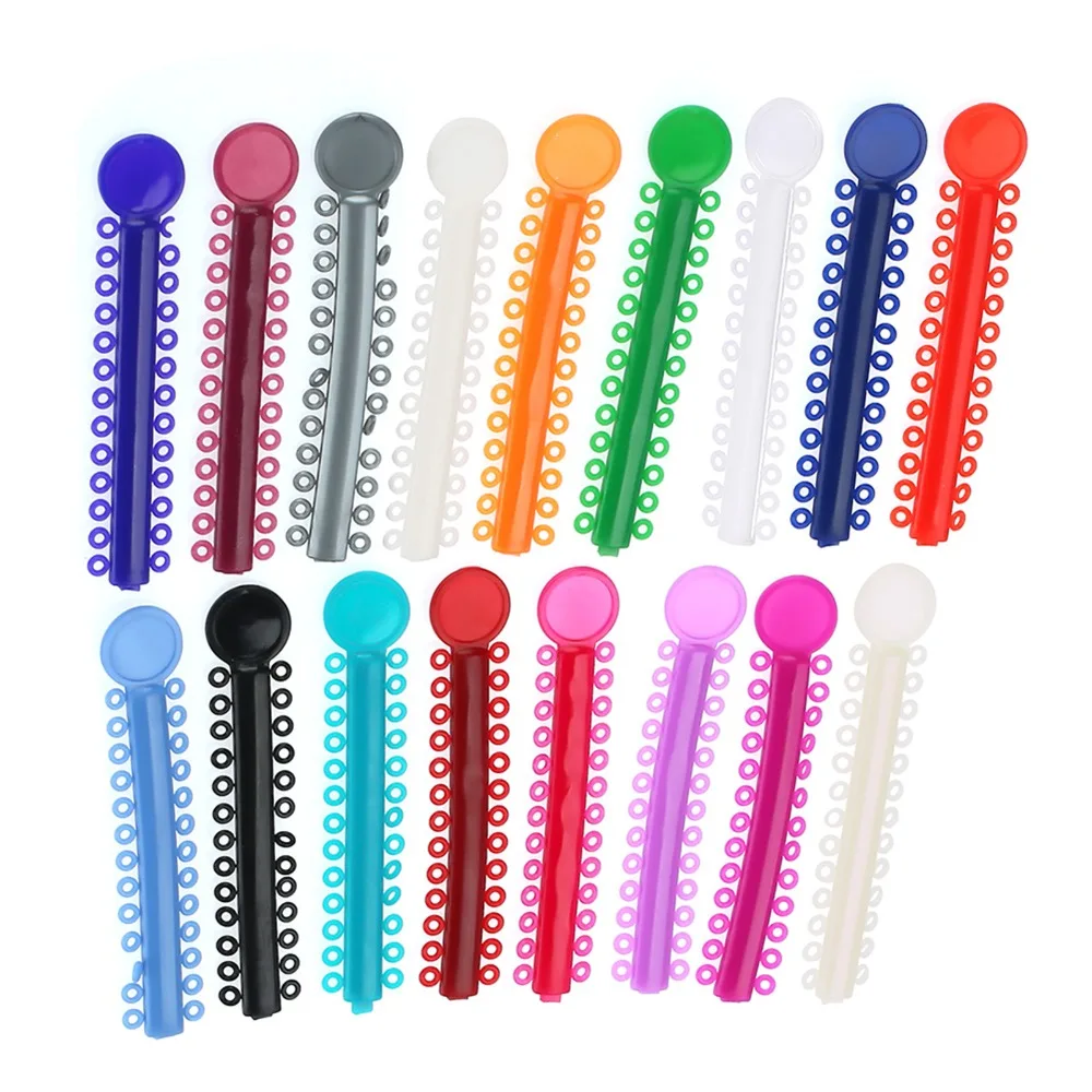 40Pcs Multi Color Orthodontic Ligature Bands Elastic Dental Teaching Dental Elastic Braces Teeth Corrector Bands