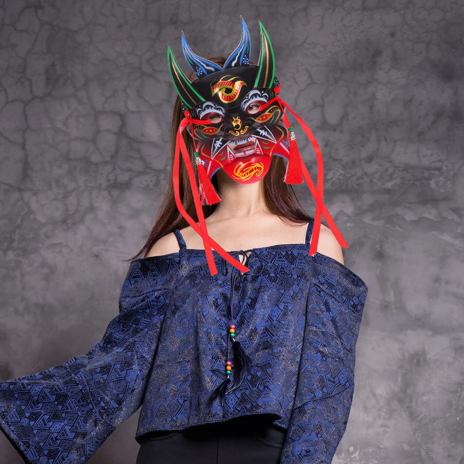 Lightweight Handcrafted Chinese Artistry Mask Full Face Traditional Craft Mask for Cultural Festivals Cosplay Halloween