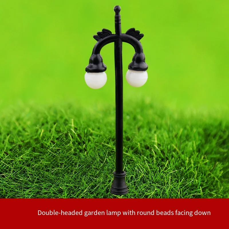 Модель головы миниатюрного пейзажного уличного фонаря ручной работы - черная отделка, образ архитектурного дизайна, для кукольного домика