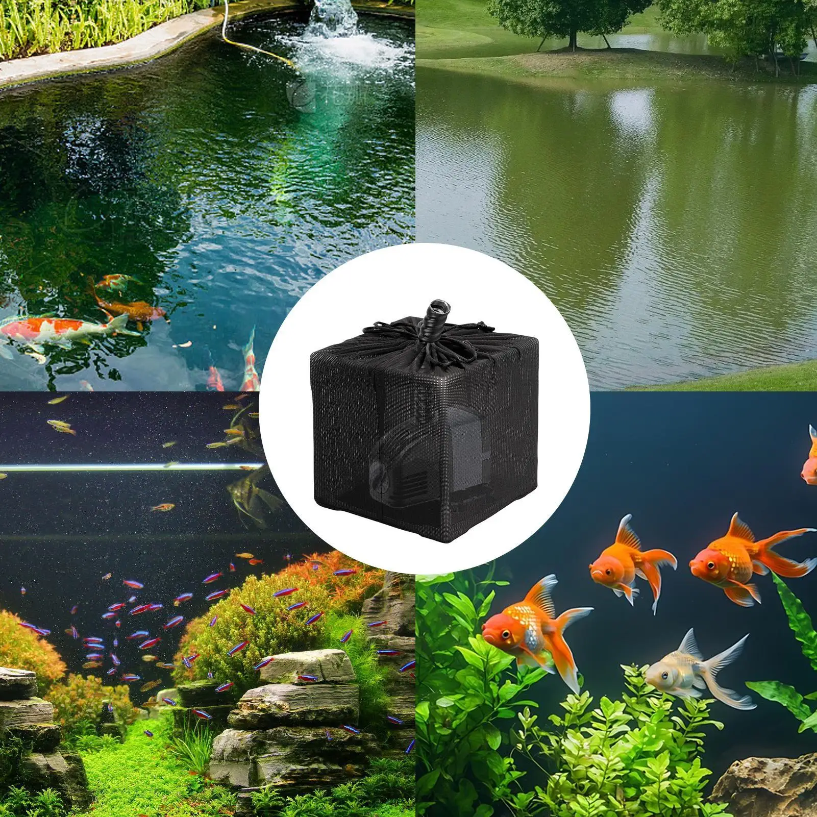 water pump filter bag With Fine Mesh Drawstring aquarium pump barrier bag fish tank water pump anti-fouling bags