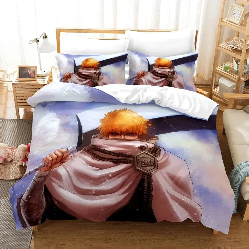 

Anime Bleach Toushirou Ichigo Duvet Cover Pillowcase Bedding Set Double Twin Full Queen King Adult Kids Bedclothes Quilt Cover
