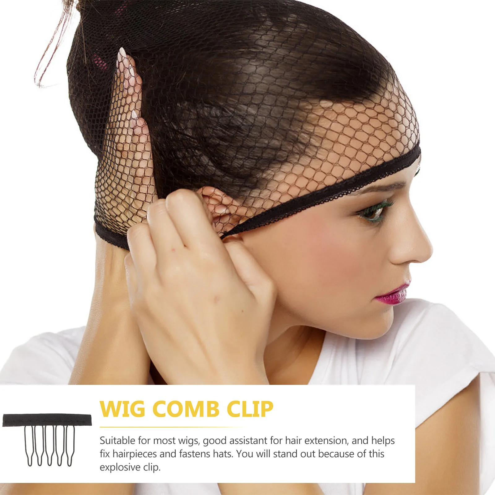 20Pcs Combs Clips Teeth Grip for Wigs Hair Extensions Caps Fastening DIY Sewing Professional Personal Use Hair