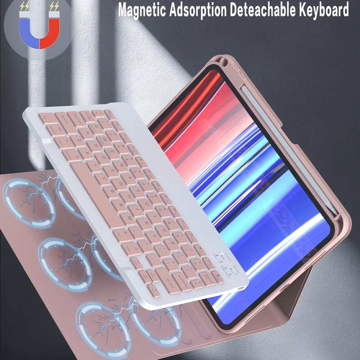10-inch Magnetic Tablet Keyboard for iPad (2024, 10.9, 11, 10.2-inch), Bluetooth Wireless Keyboard: Tablet Keyboard with Tablet view 4