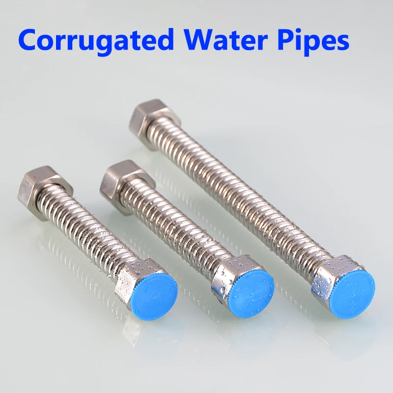 

1/2 "304 нержавеющая сталь гофрированная вода жесткий шланг сантехнический шланг обогреватель для ванной комнаты соединять гофрированные трубы с трубой с гаечным ключом