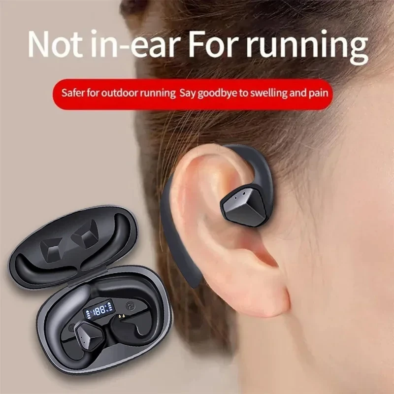 

For Xiaomi Bluetooth Earphones Bone Conduction Ear Hooks Sport Waterproof Wireless Earbuds Stereo Headsets Hifi Led Display