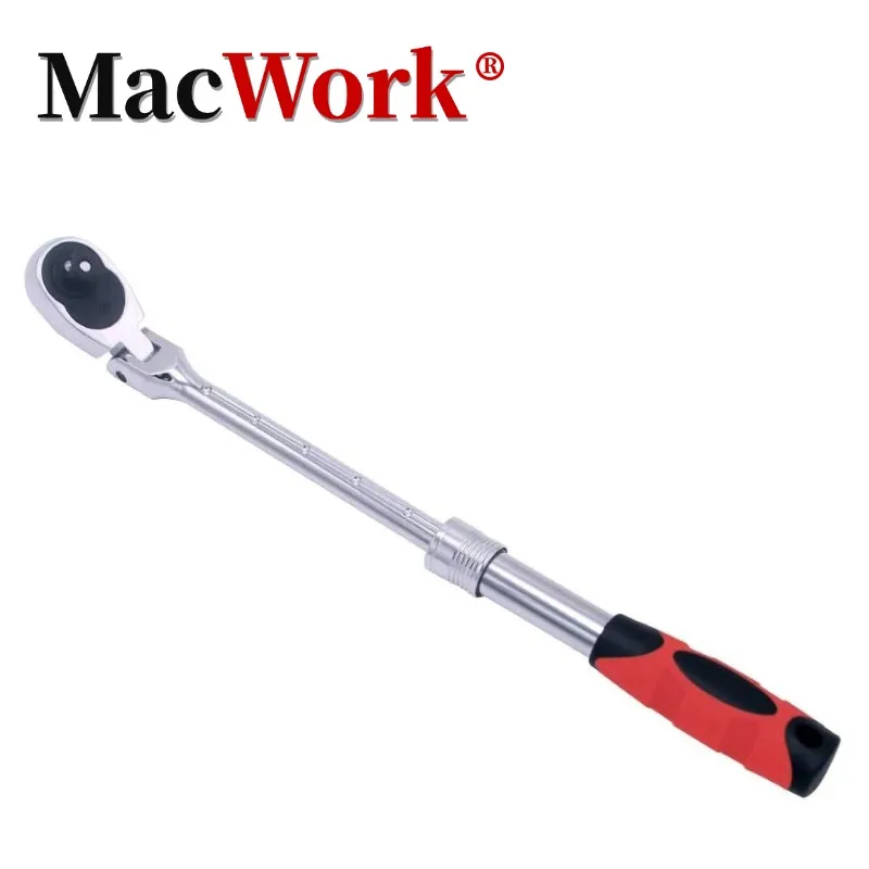 

1/2 inch Drive 180 Degree Flexible Head 72 Teeth Ratchet Spanner Reversible Bidirectional Telescopic Toughbuilt Socket Wrench