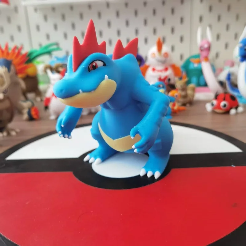 

New 1:20 Scale DIY Anime Totodile Croconaw And Feraligatr 3D Printed Action Figure Kawaii Desktop Model Toy Collectible Gift