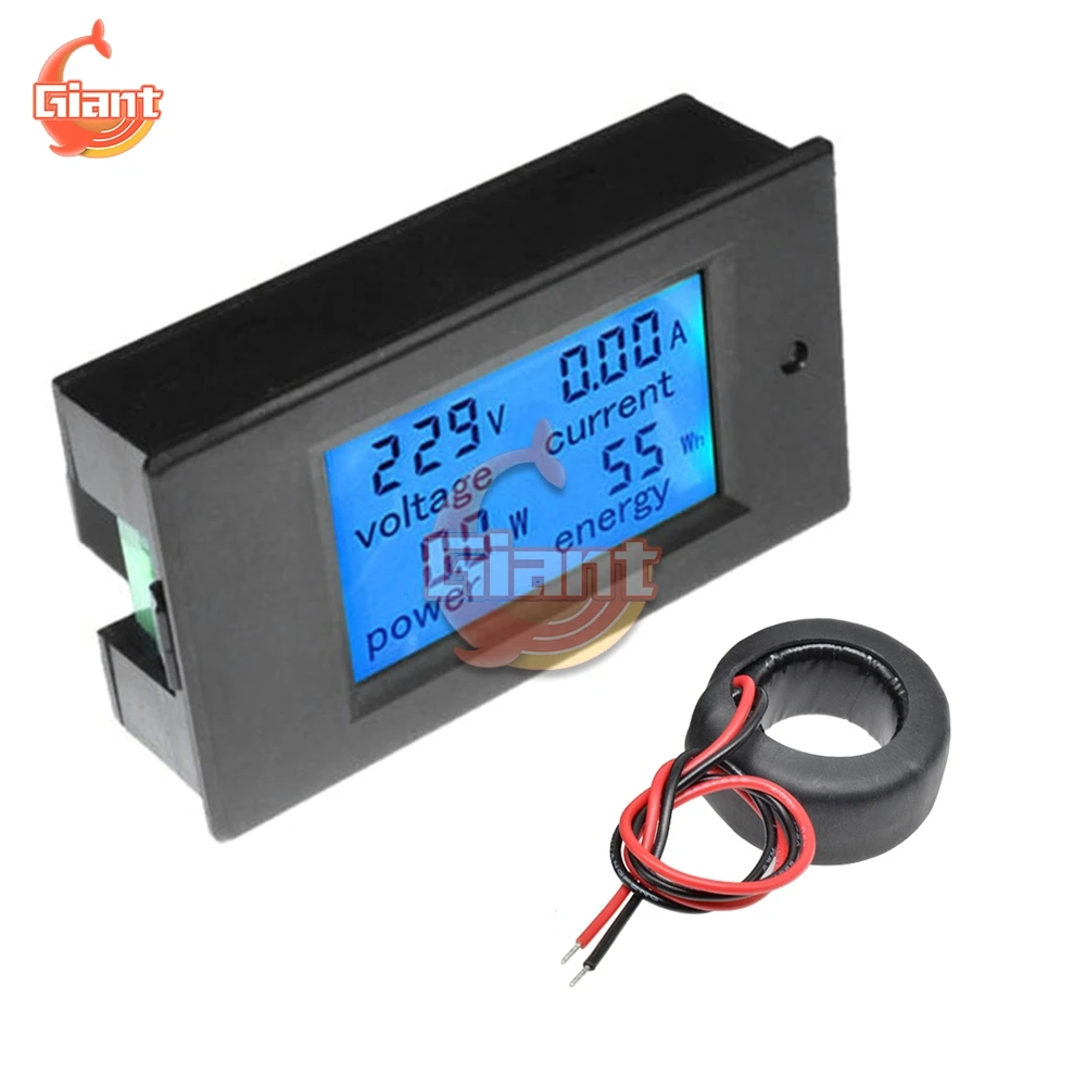 Voltímetro Digital LCD, amperímetro, medidor de potencia de corriente de voltaje de energía kWh, 80-260V CA, CC 6,5-100V, 20a, 50A, 100A