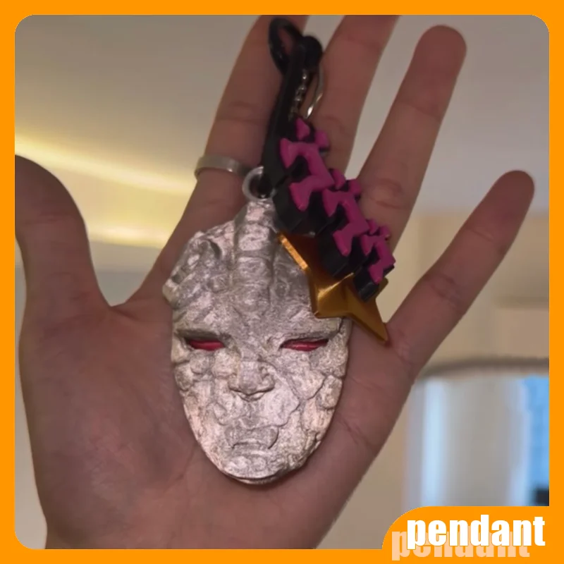 New In Stock Jojo'S Bizarre Adventure Stone Statue Ghost Mask Gradient Keychain Ornament Toys Gifts