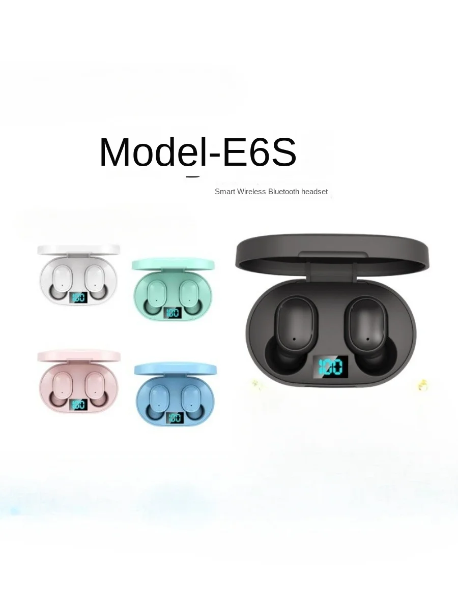 E6S Wireless Bluetooth Sports Earphones Noise Reduction in Ear Stereo Soft Ear Mini Portable