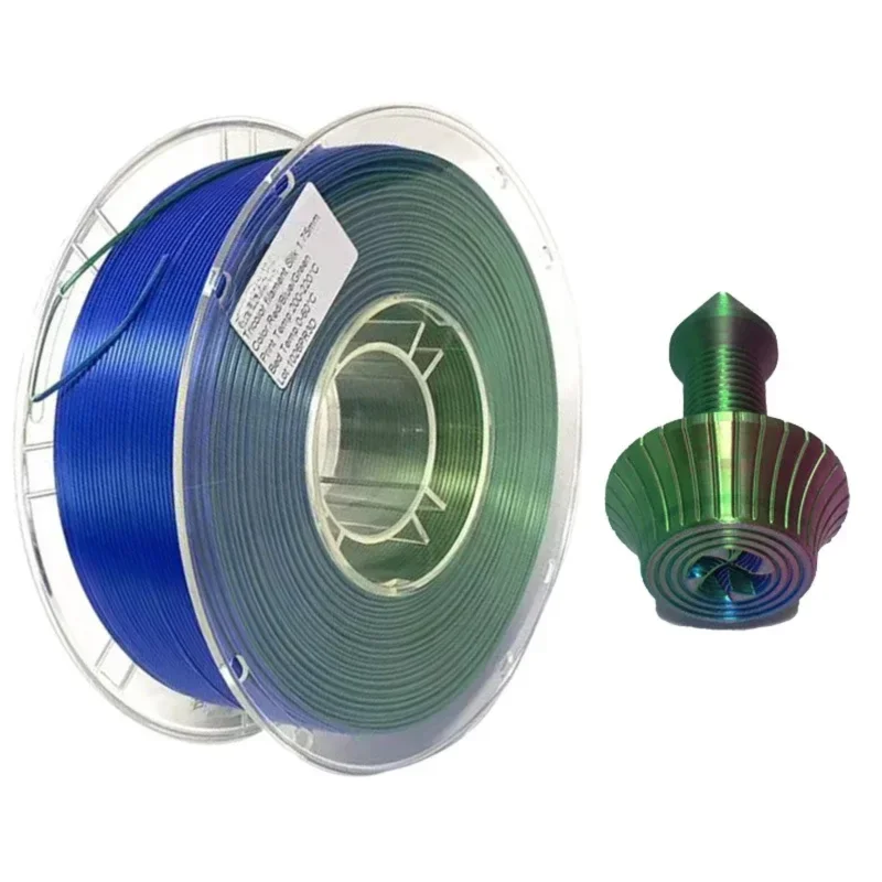 

Трехцветный шелковый PLA-филамент для 3D-принтеров, многоцветный, с высоким глянцем, радужный, диаметр 1,75 мм, катушка 1 кг (2,2 фунта) для большинства FDM 3D-принтеров