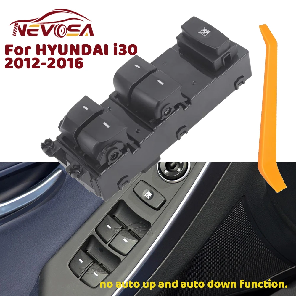 Für Hyundai I30 2012 2013 2014 2015 2016, Hauptschalter für elektrische Fensterheber, Linkslenker, Glas-Taste 93576-A6010 93570-A6560 – Detail 4