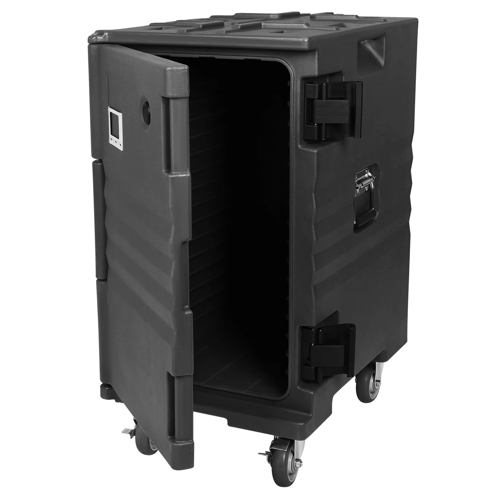 118QT Front Loading Insulated Food Pan Carrier Stackable Catering Dishbox with Wheels W/Handles for Catering & Transport