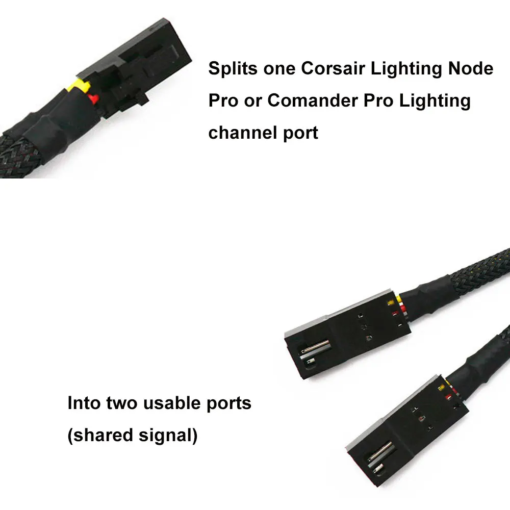 Angitu obsługi Corsair wentylatora RGB rozgałęźnik Hub kabel Adapter dla Corsair oświetlenie węzeł Pro, dowódca Pro-10cm