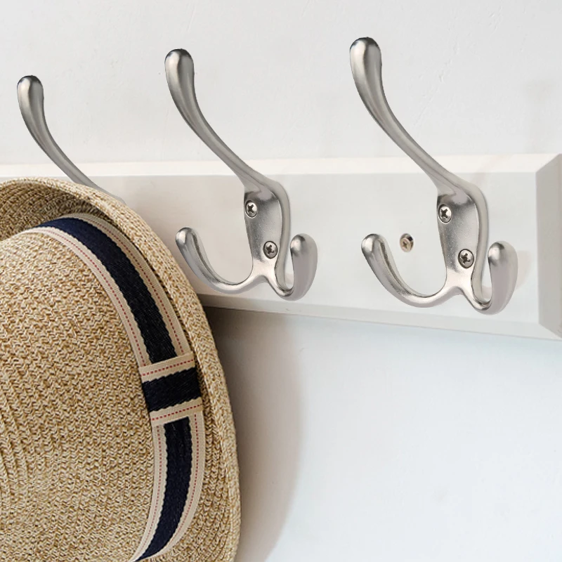 1pc Coat Hook Wall Mounted Hooks Clothes Rack Robe Hook Zinc Alloy Furniture Hook For Home Coats Hat Clothes Hanger Towel Keys
