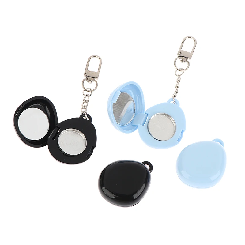 1Pc Portable Cosmetic Storage Diy Refill Case With Aluminum Tray Small Blush Container Colorful Keychain Empty Makeup Compact
