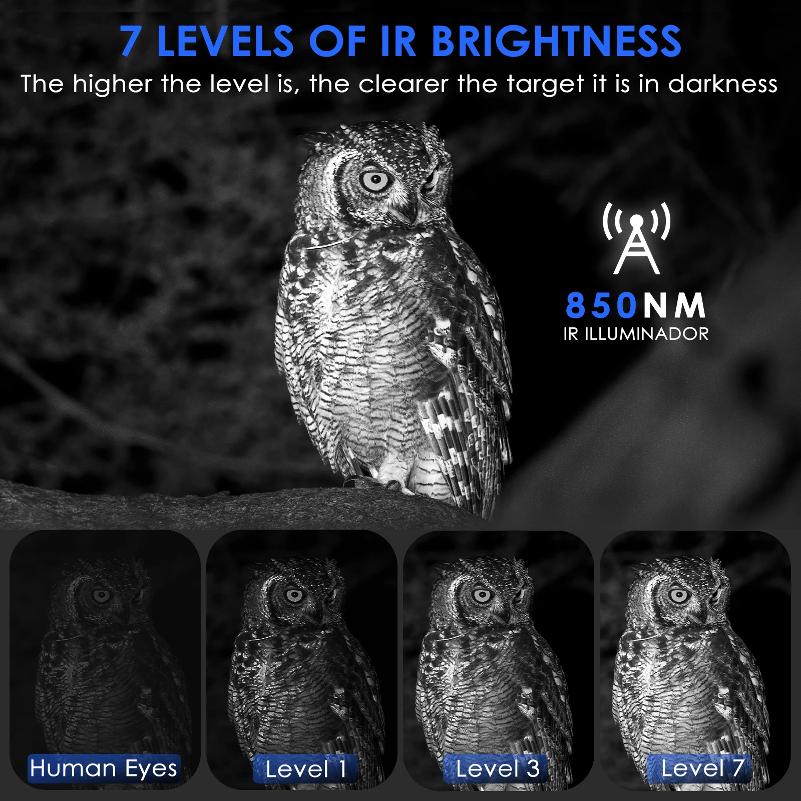 Binoculares de visión nocturna con Zoom Digital 4X, gafas infrarrojas de 7 niveles, telescopio con pantalla de 2,3 ", 300 metros para caza, Camping y navegación