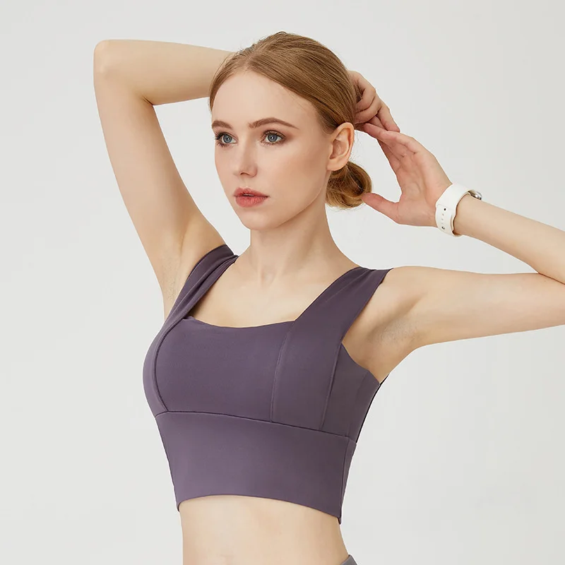 

New running sports bra Fitness Yoga women's training vest with wide shoulder belt and bra