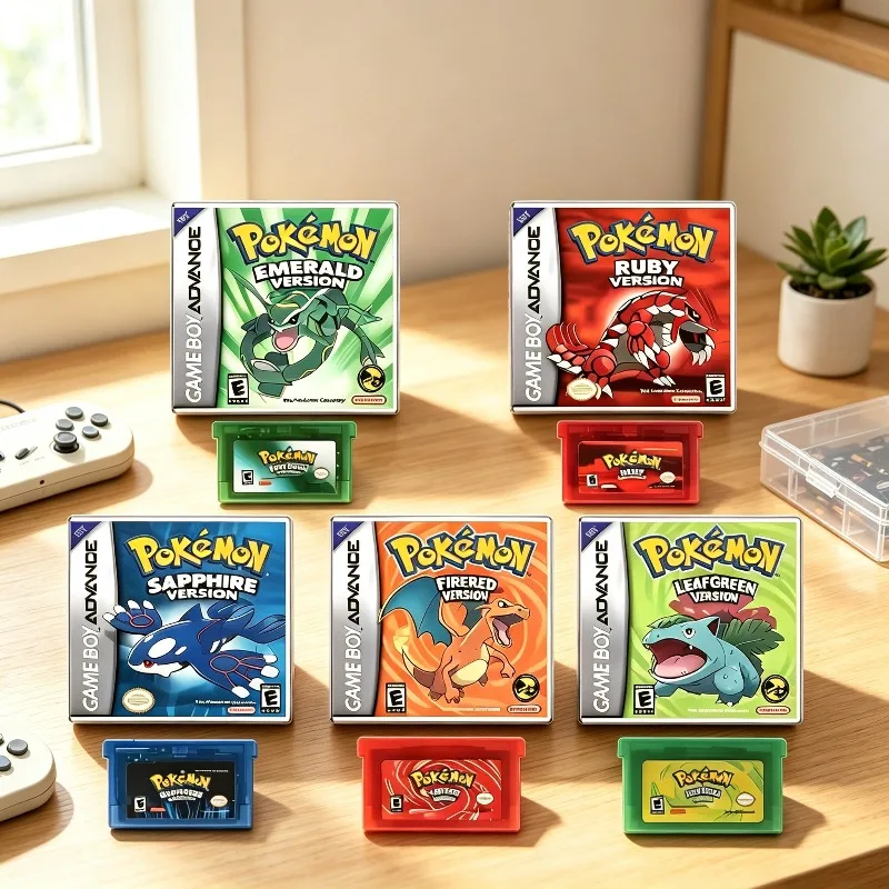 Classic Series Emerald FireRed Leafgreen Ruby Sapphire 5 Versions GBA Game in Box for 32 Bit Video Game Cartridge No Manual - view 2