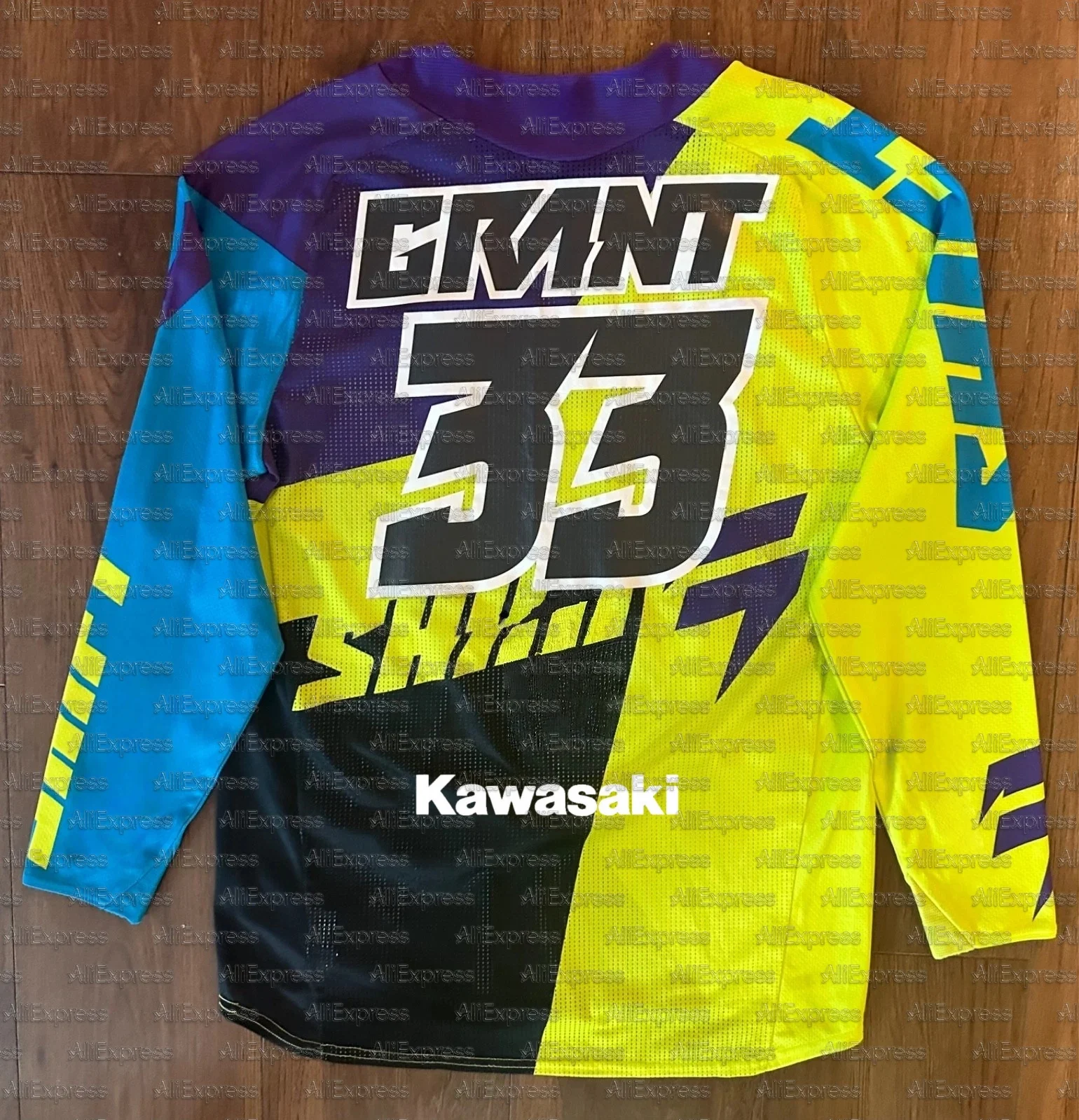 

Кавасаки Джош Грант # 33, быстросохнущая дышащая мотоциклетная спортивная рубашка для мотокросса с длинными рукавами, удобный тонкий трикотаж