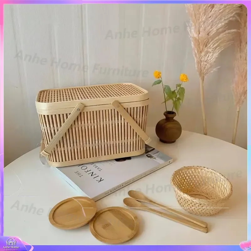 Natural Bamboo Wicker Pet Bed Handmade Cat Dog House Soft Warm Kennel Cushion Indoor Outdoor Puppy Sleeping Nest Home