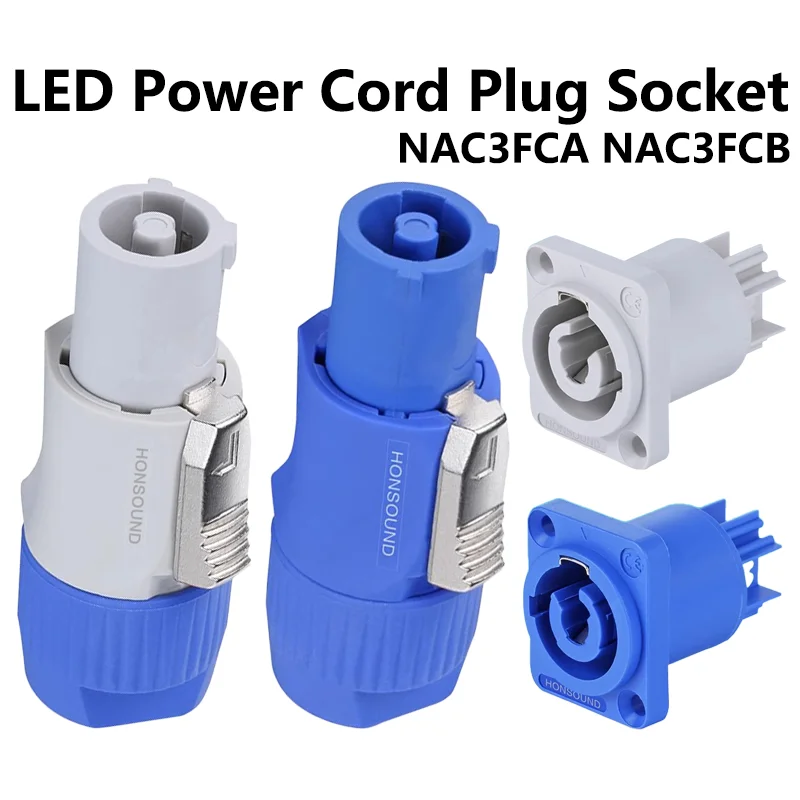 

20A 250V 3 Pins Powercon Connector Large current Male Female Plug Socket Screen Stage Lighting Power Connecting NAC3FCA NAC3FCB