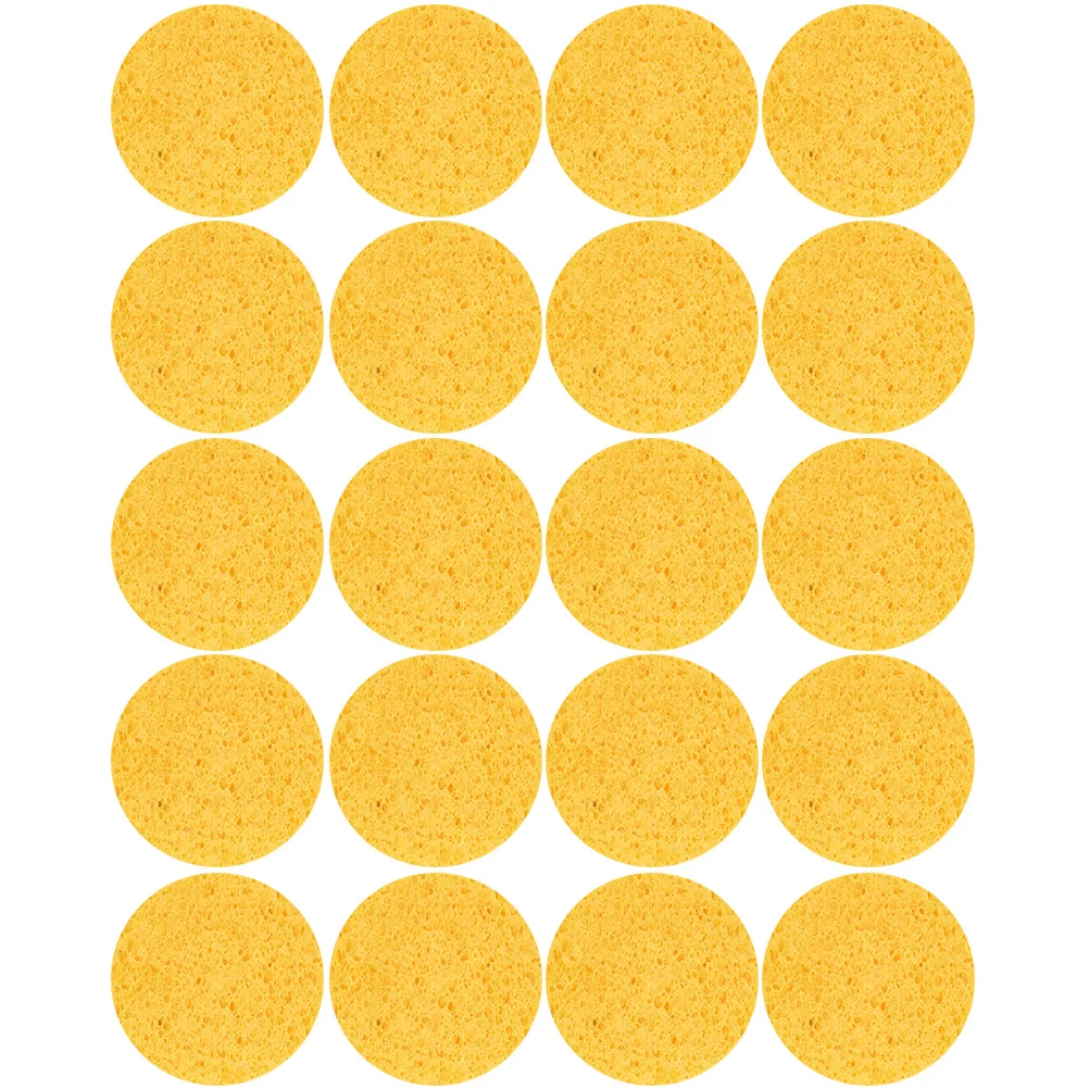 

20pcs Pulp Cotton Powder Puff Cellulose Sponge Soft Facial Cleansing Sponges Makeup Makeup Removal Sponge Remover Skincare