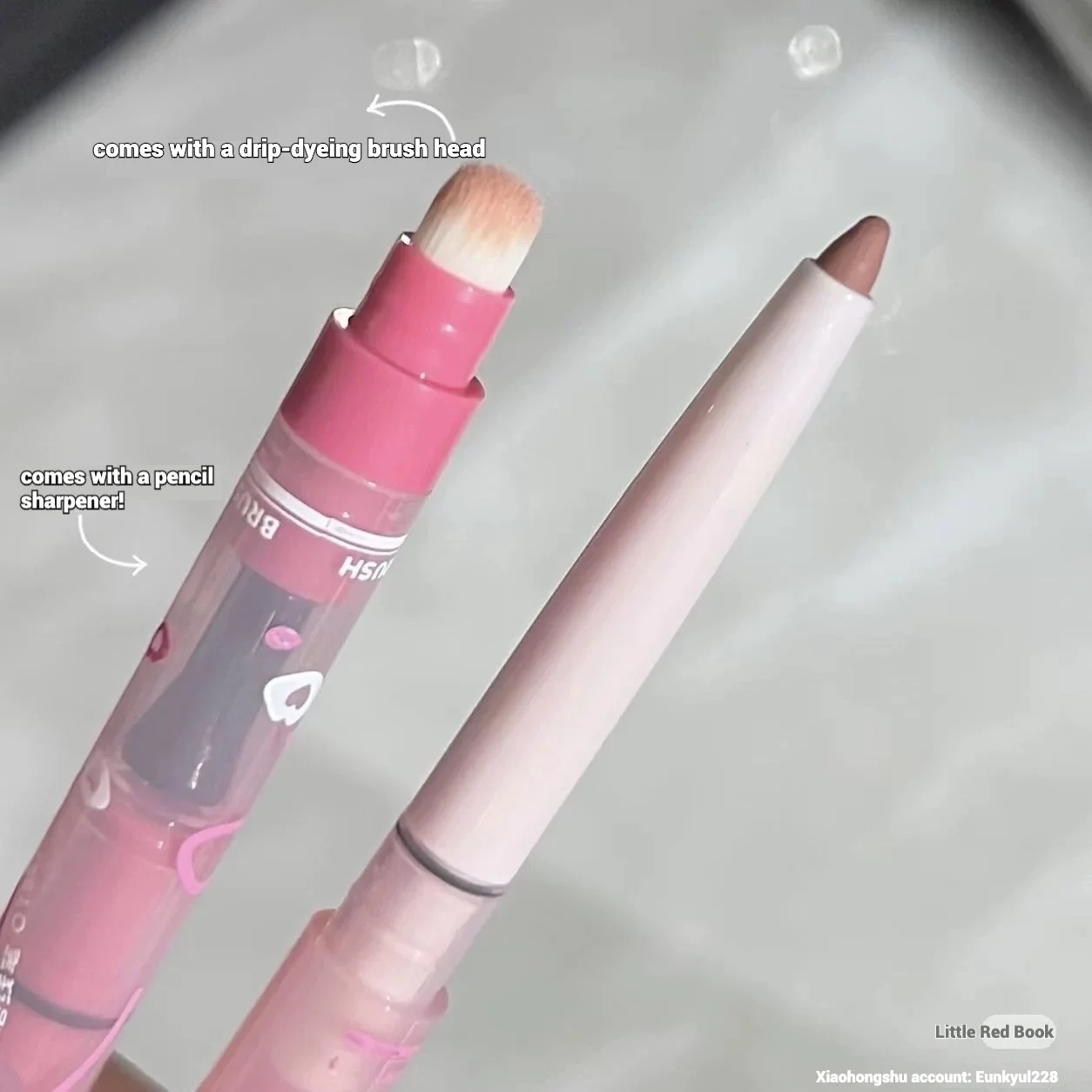 Gracebabi Mist Doodle Lip Liner Matita labbra a doppia testa Copertura duratura impermeabile Base per rossetto colorato