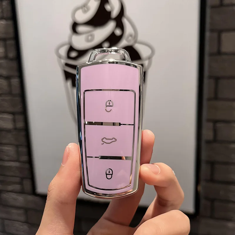 موضة جديدة حافظة مفاتيح السيارة من البولي يوريثان لسيارة Volkswagen VW CC Passat B6 B7 Passat 3C CC Maogotan R36 B5 B7L حامي اكسسوارات السيارات #4