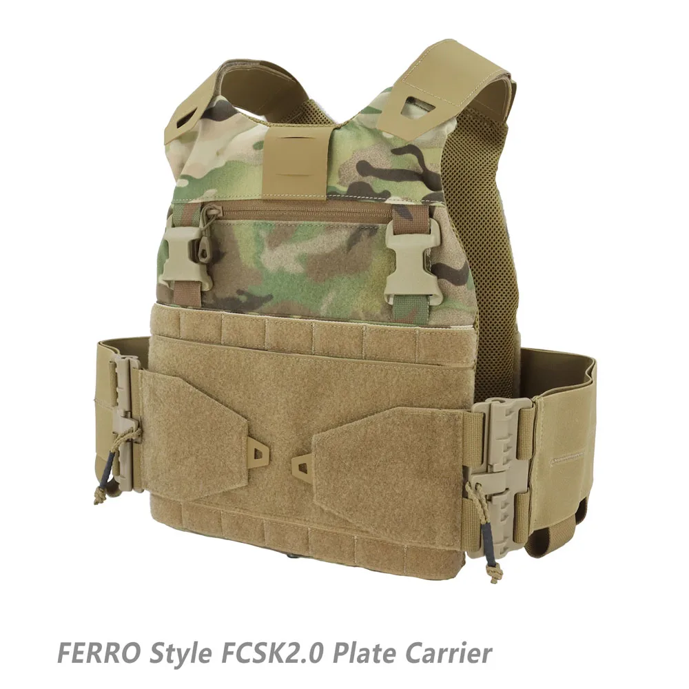 

Hunting Airsoft FCSK2.0 Tactical Vest Low Profile Plate Carrier Quick Release Side Wall Chest Rig