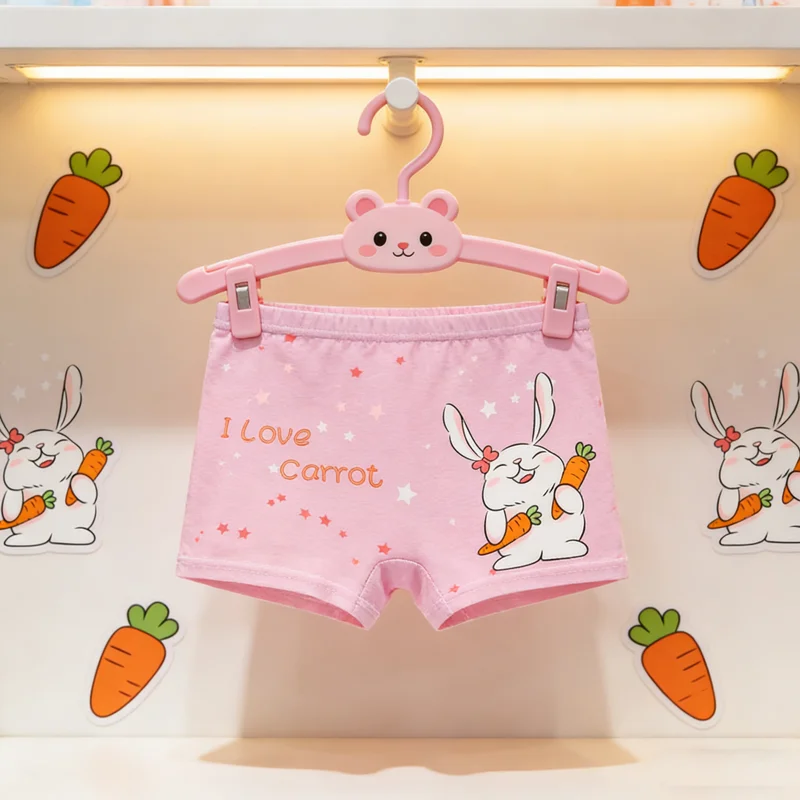 Cartoon Children Underwear Cotton Safety Pants Little Girl Purple Pink Student Panties for Girls 1-12 Years Developmental Period