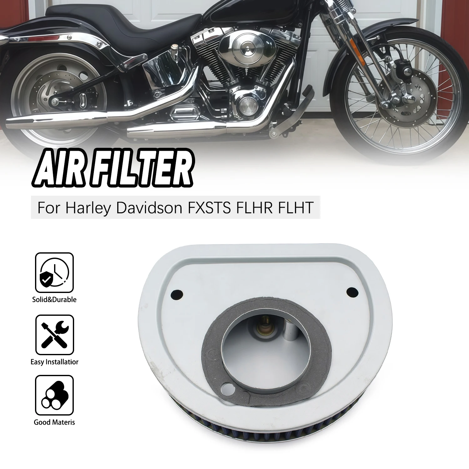 Air Filter Cleaner For Harley Dyna Convertible Electra Glide Classic FLHTC Softail Road Wide FXDWG HD-1396 accessories moto
