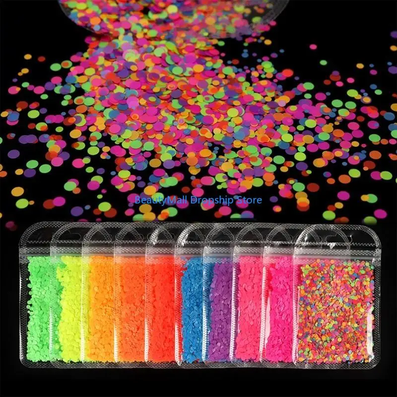 40jd paillettes d'ongles brillantes Art paillettes Paillette Round Art Autocollants Manucure Make Up