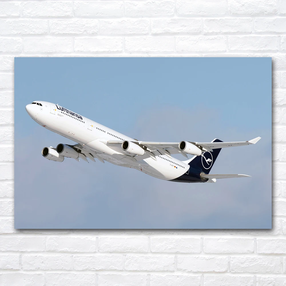 Pósteres del avión Airbus A340-300, pintura en lienzo de avión, impresiones artísticas de pared, cuadro moderno para decoración del hogar y sala de estar