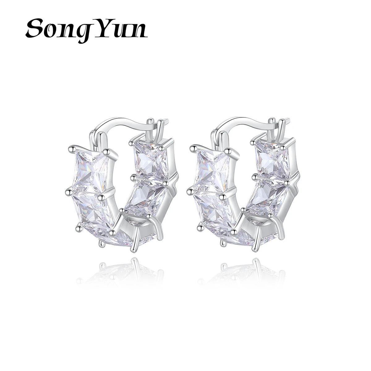 

SongYun Jewelry MHT Quality Brass Stud Earrings Dangle CZ 7A Zircon Bachelorette Gift Vintage Women Earring Jewelry