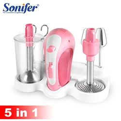 5 In 1 Food Mixer Electric Cuisine Kitchen Blender With Dough Hooks Chrome Egg Beater Hand Mixer Machine Sonifer