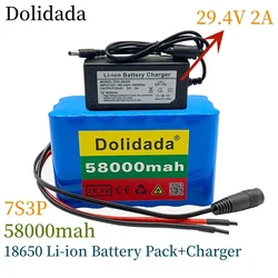 24v 58000mahh 7s3p 18650 Battery Pack 2A Charger Lithium Rechargeable 29.4v  Li-ion Batterie lifepo4