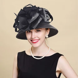 Hot Selling Satin Ladies Formal Hat with Bowknot Kentucky Derby Hat Wedding Hat S10-2123