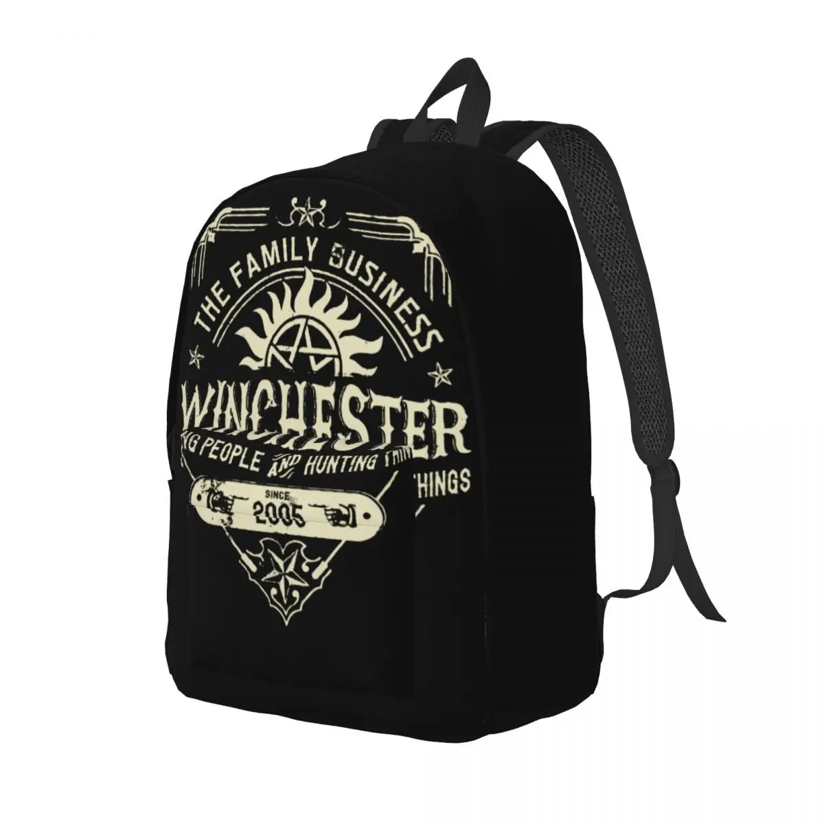 Hip Hop Supernatural Winchester Backpack for Men Women Casual High School Work Daypack College Shoulder Bag Sports