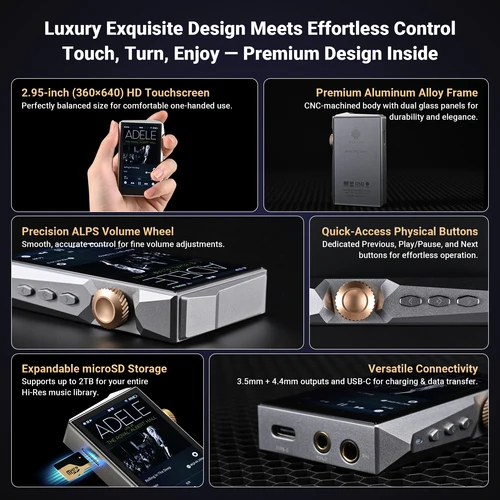 Imagen 2 del producto HIDIZS AP80 PRO MAX todo en uno Streaming HIFI reproductor de música MP3 Audio de alta resolución Bluetooth 5,1 Dual ES9219C USB DAC MQA E-book