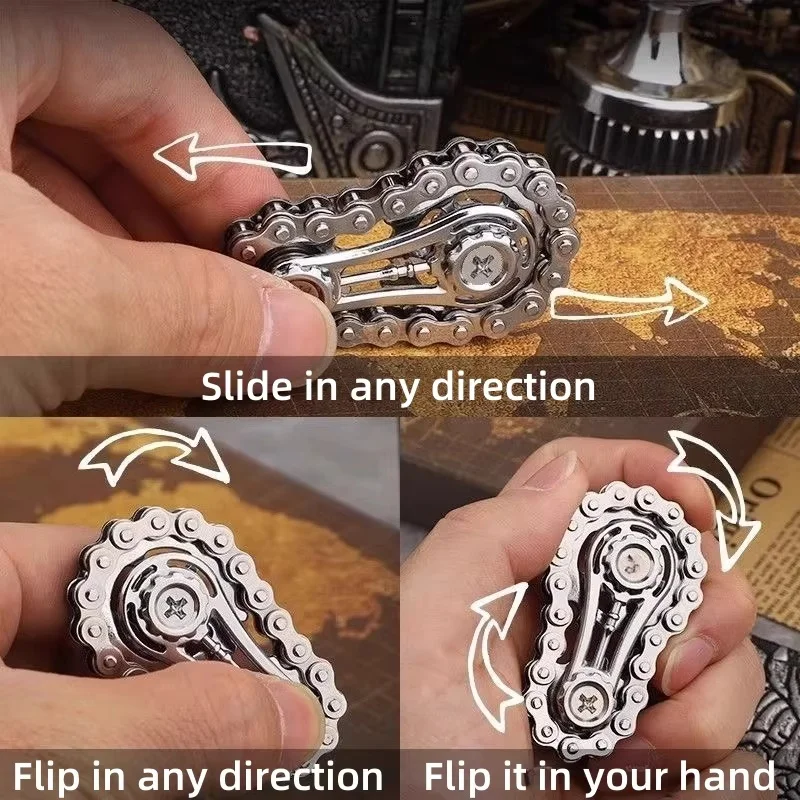 Stress Relieving Finger Chain Gear Flywheel Color Fingertip Gyroscope Relieves Anxiety Stress Relieving Artifact Gear Machinery